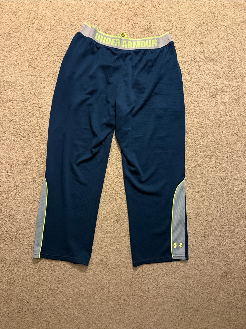 Under Armour Navy Joggers with Neon Yellow Inner Waistband